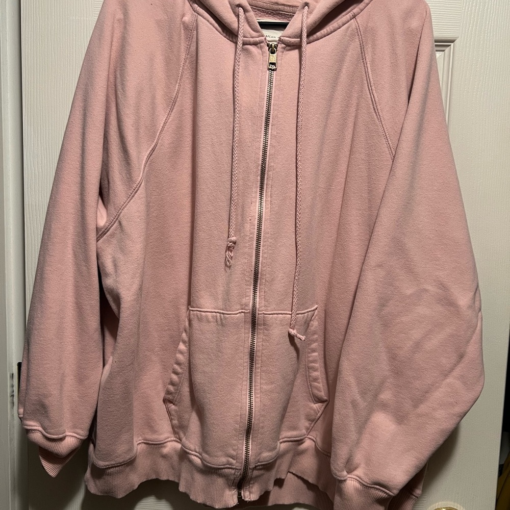 American Eagle Outfitters Light Pink Women's Zip-Up Hoodie